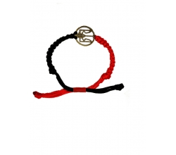 Браслет плетений червоно-чорний Тризуб круглий