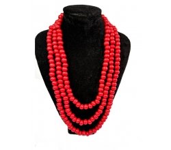 Ожерелье красное плоское