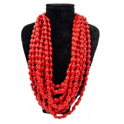 Намисто дерев'яне червоне Коралі
