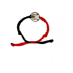Bracelet braided red and black Trident round