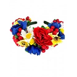 Обруч з квітами Трьохрядний з калиною в асортименті