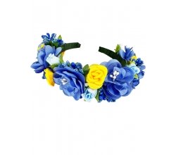 Opaska  Dwurzędowy niebieskie i żółte kwiaty