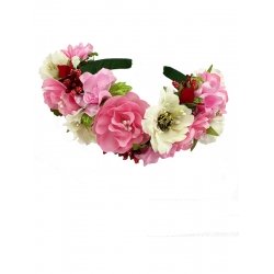 Obręcz „Double row” wielobarwne kwiaty z kaliną