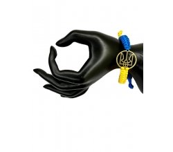 Bransoletka pleciona niebieski i żółty trójząb okrągły