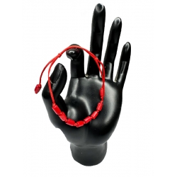 Червона нитка на руку Браслет-оберіг плетений 7 намистин