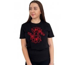 Футболка Premium якості з машинною вишивкою black-456