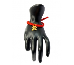 Red thread bracelet with Money Frog mascot