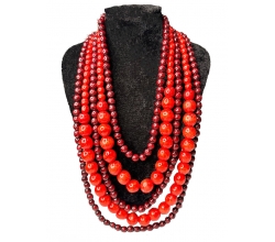 Намисто П'ятірка наростаюча червона з бордовим