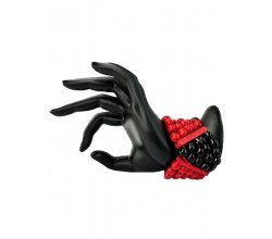 Браслет дерев'яний глідерний червоно-чорний  широкий