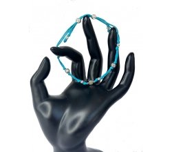 Браслет плетений синій Тризуб (малий)