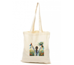 Сумка-шопер Дівчина з букетом в полі