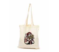 Сумка-шопер Дівчина з соняшниками та українською символікою