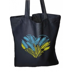 Сумка-шопер синьо-жовте серце в колосках