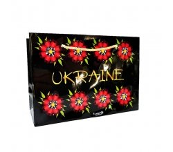 Подарочный пакет Ukraine черный 150*220 (упаковка)