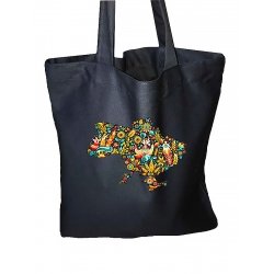 Mapa torby na zakupy Ukrainy w kwiatach