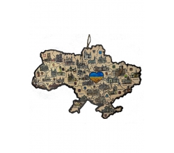 Підвісна карта України одношарова А4 серце