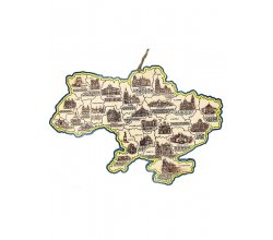 Підвісна карта України одношарова А4 з ободками