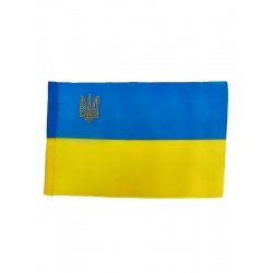 Прапорець України з тризубом (без палички) РОЗПРОДАЖ 19*12 см