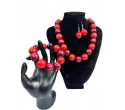 Набір біжутерії Ягода червоно-бордовий
