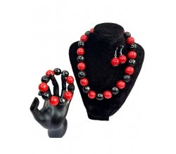 Набір біжутерії Ягода червоно-чорний