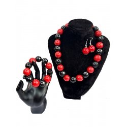 Набір біжутерії Ягода червоно-чорний