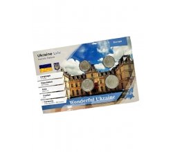 Сувенірна відкритка з монетами Ukraine Lviv Potocki Palace