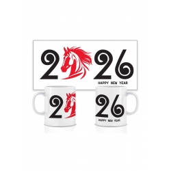 Керамічна новорічна чашка 2026 №2