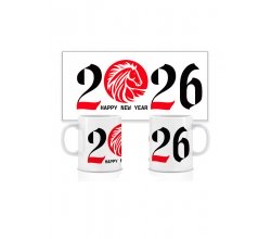 Керамічна новорічна чашка 2026 №1