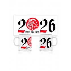 Керамічна новорічна чашка 2026 №1