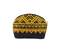 Маленька жіноча сумочка Coquette жовто-чорний орнамент