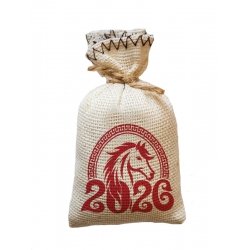 Магніт-мішечок з написом №9 (символ року 2026)