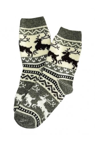 Wool socks with with deer