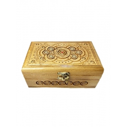 Шкатулка з замком прямокутна різьблена (велика)