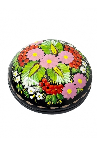 Шкатулка розписна еліпсна 13 см