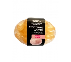 Натуральне мило-скраб із люфою з ароматом Рожева глина
