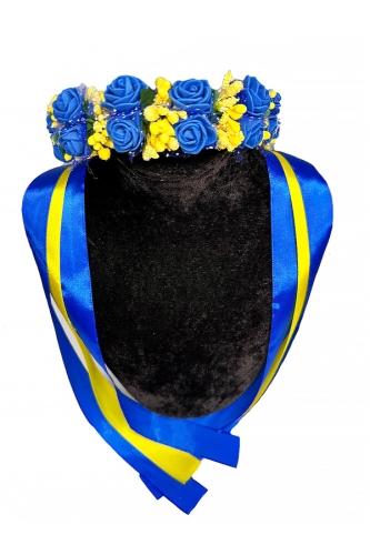 Обруч Троянда мала синій 2 ряди