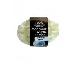 Натуральне мило-скраб із люфою з ароматом Блакитної глини