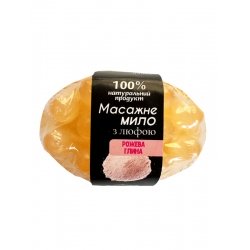 Натуральне мило-скраб із люфою з ароматом Рожева глина
