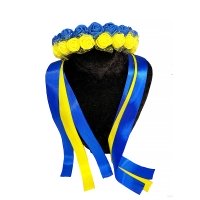 Обруч Троянда мала синій з жовтим 2 ряди