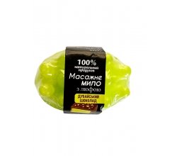 Натуральне мило-скраб із люфою з ароматом Дубайський шоколад