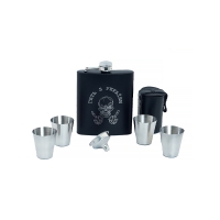  Black flask set + four glasses + watering can, 200 ml "Leave from Ukraine"