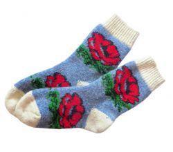 Шкарпетки з вовни жіночі Зимова троянда KD010296-8