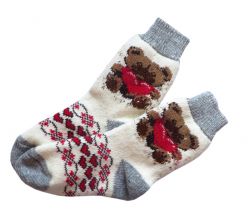 Шкарпетки з вовни жіночі Закохане ведмежа