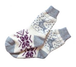 Шкарпетки з вовни жіночі Північний олень