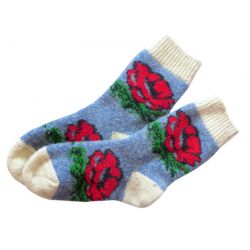 Шкарпетки з вовни жіночі Зимова троянда KD010296-8