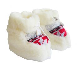 Пінетки з овчиною дитячі білі