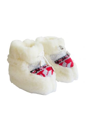 Пінетки з овчиною дитячі білі