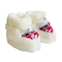 Пінетки з овчиною дитячі білі