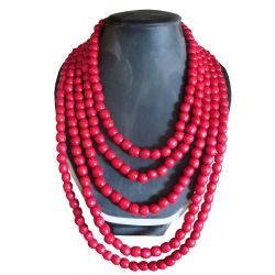 Намисто червоне 5 ниток