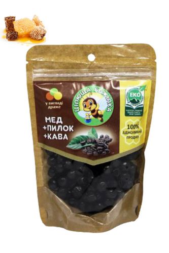 Натуральні медові цукерки драже Цілюща Бджілка з кавою